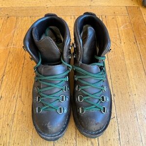 Danner Mountain Light II Dark Brown Leather Boots with Green Laces